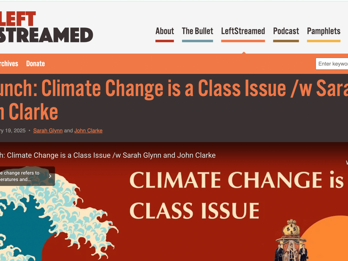 Book launch video – Climate Change is a Class&nbsp;Issue